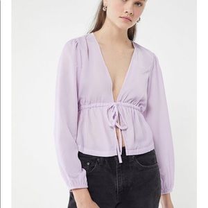 Urban Outfitters drew velvet tie-waist top